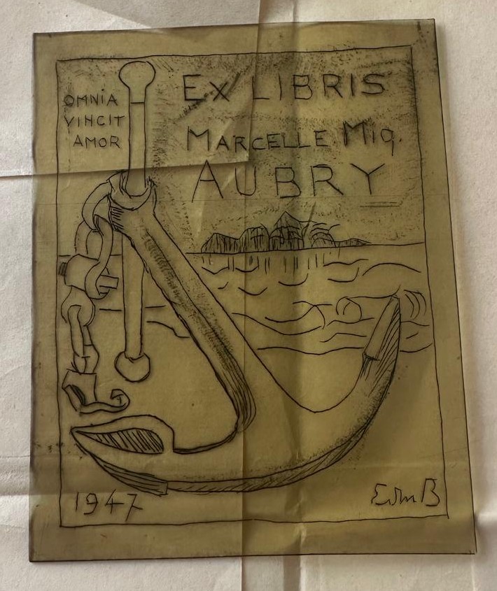 Original engraved glass printing plate (1947)