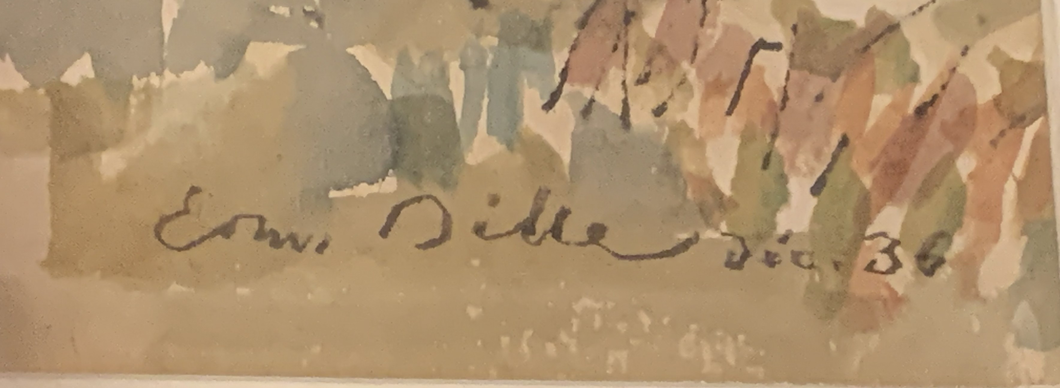 Signature Edmond Bille Maritime Landscape, 1936